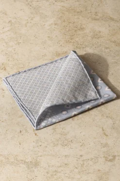 Pini Parma Light Blue Patterned Reversible Pocket Square - Made In Italy Shop