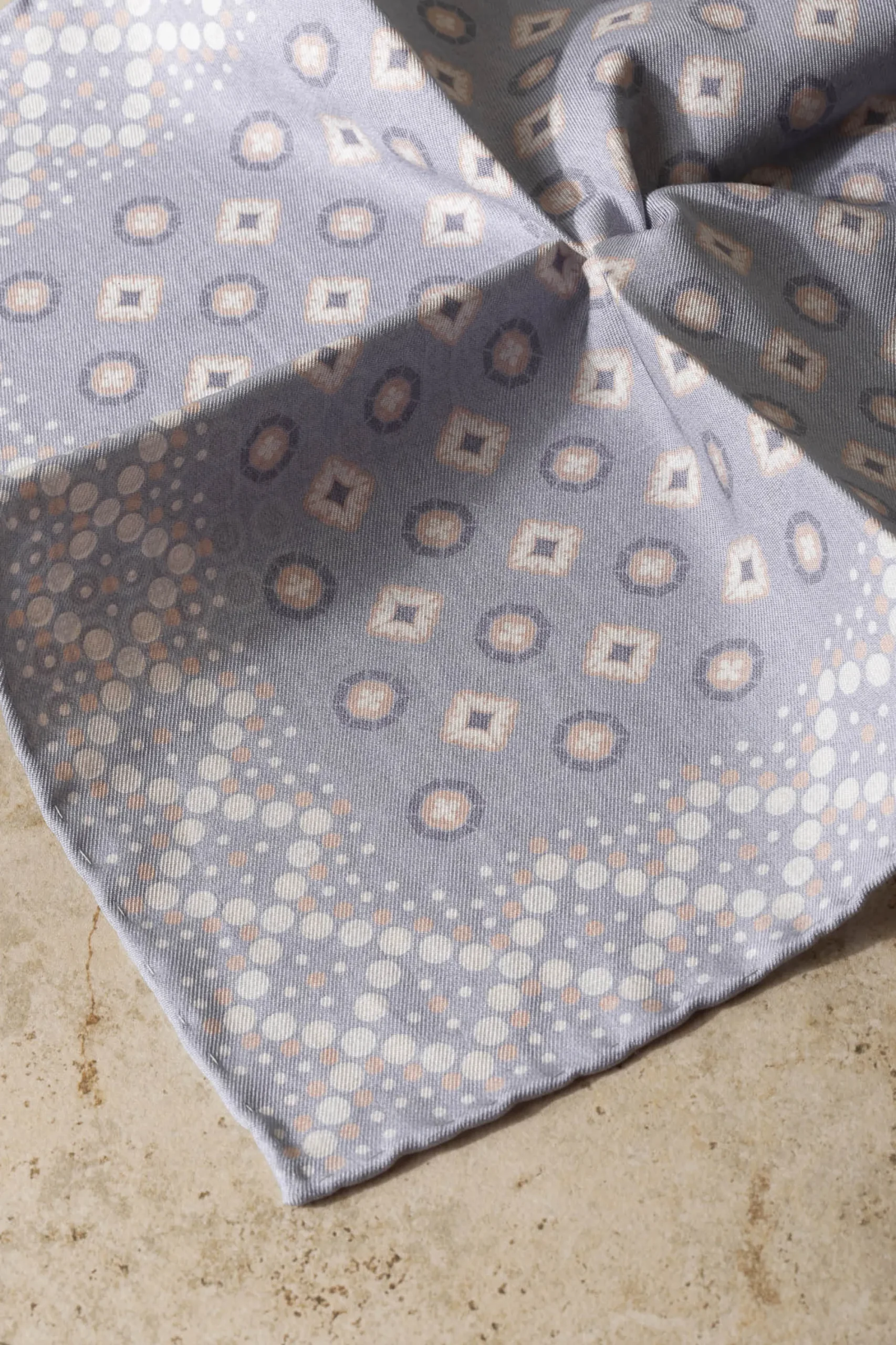 Pini Parma Light Blue Patterned Reversible Pocket Square - Made In Italy Shop