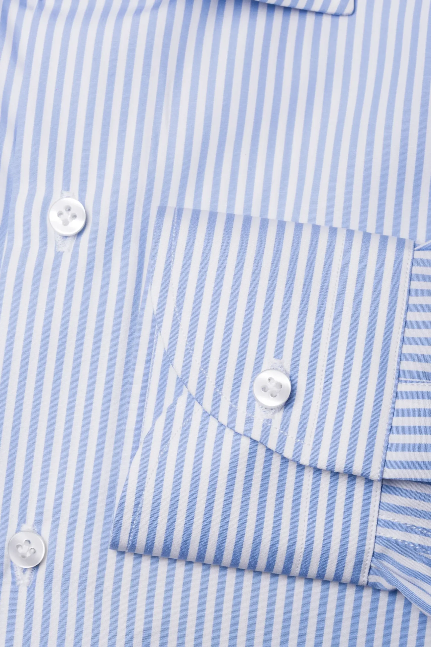 Pini Parma Light Blue Striped Shirt - Made In Italy Best