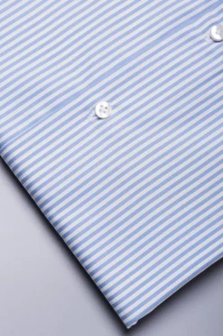 Pini Parma Light Blue Striped Shirt - Made In Italy Best