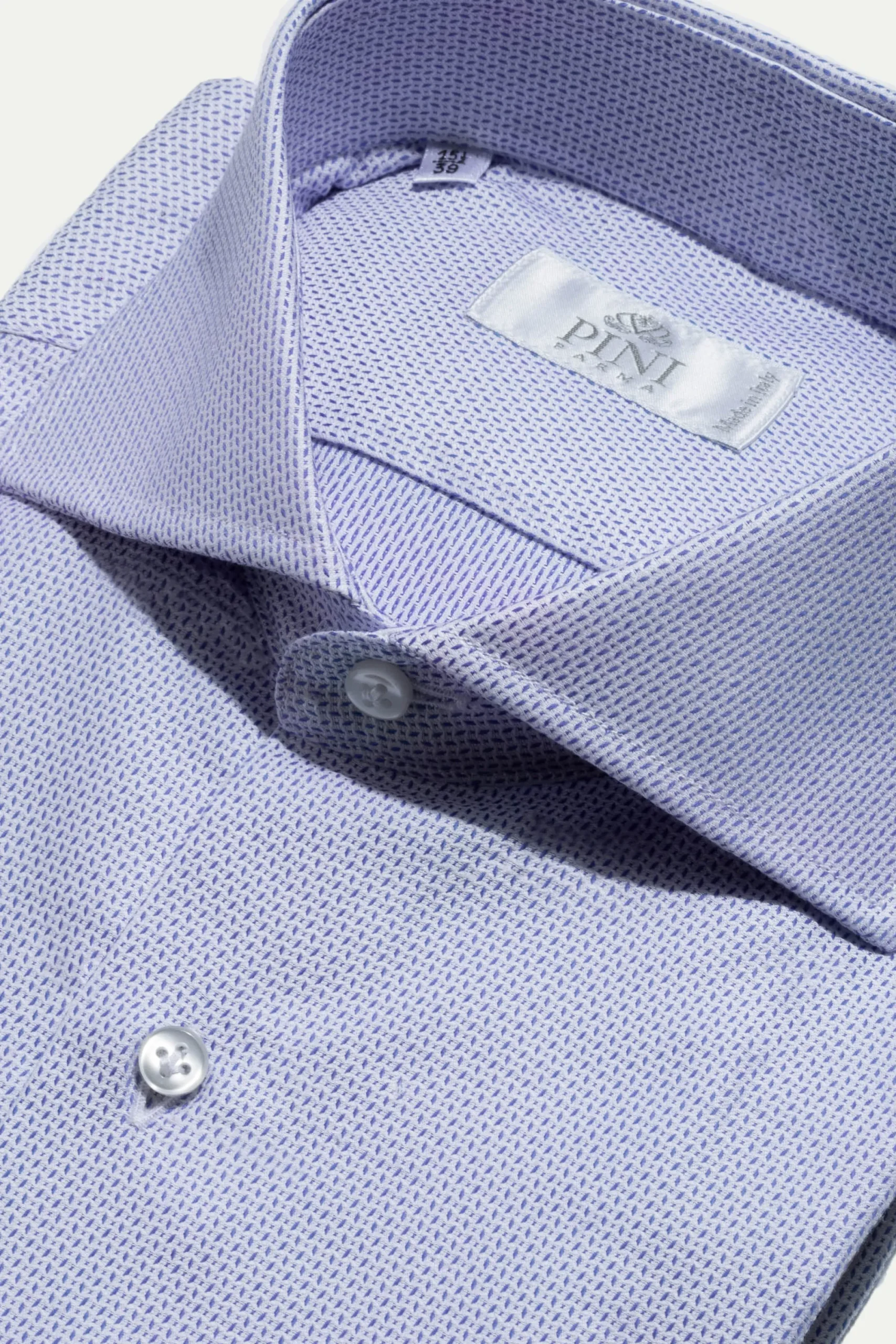 Pini Parma Light Blue Textured Shirt - Made In Italy Discount