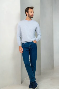 Pini Parma Light Grey Cashmere Round Neck – Made In Italy Discount