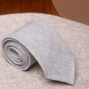 Pini Parma Light Grey Flannel Tie - Hand Made In Italy Best Sale