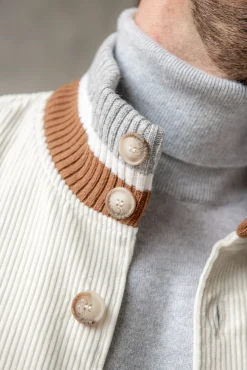 Pini Parma Off-White Knitted And Corduroy Bomber – Made In Italy Store