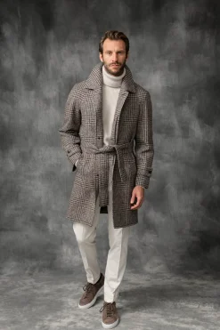Pini Parma Prince Of Wales Alpaca Raglan Coat – Made In Italy Discount