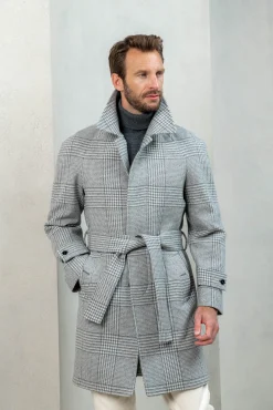 Pini Parma Prince Of Wales Raglan Coat – Made In Italy Hot