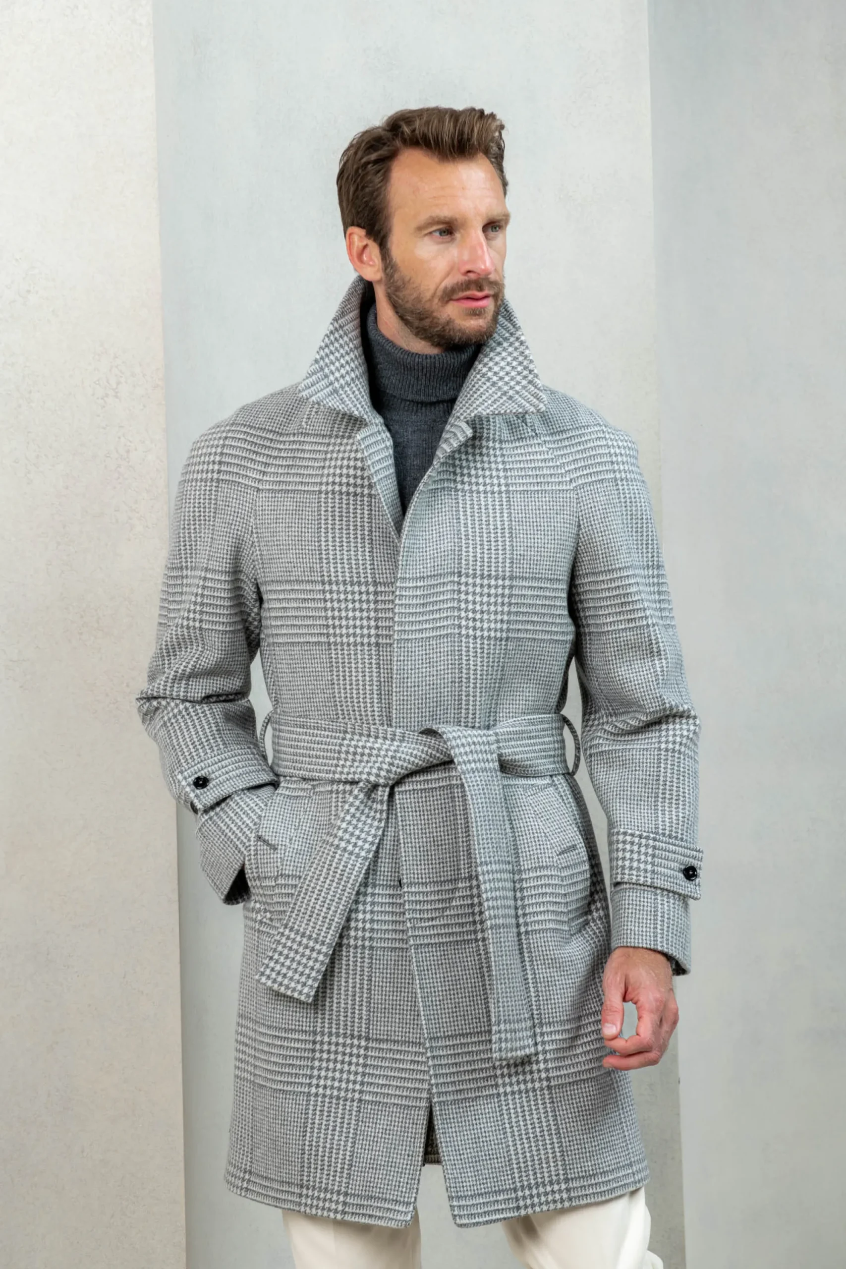 Pini Parma Prince Of Wales Raglan Coat – Made In Italy Hot