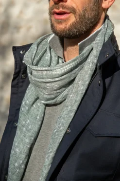 Pini Parma Sage Linen Scarf - Made In Italy Sale