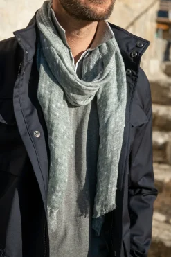 Pini Parma Sage Linen Scarf - Made In Italy Sale