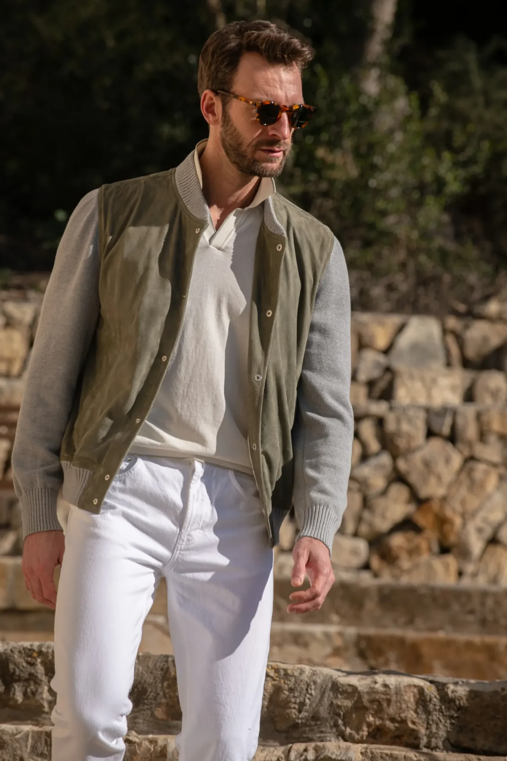 Pini Parma Sage Suede Knit Bomber – Made In Italy Hot