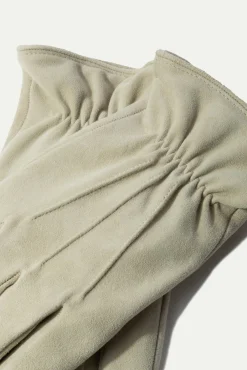 Pini Parma Sand Cashmere Lined Suede Gloves - Made In Italy Flash Sale