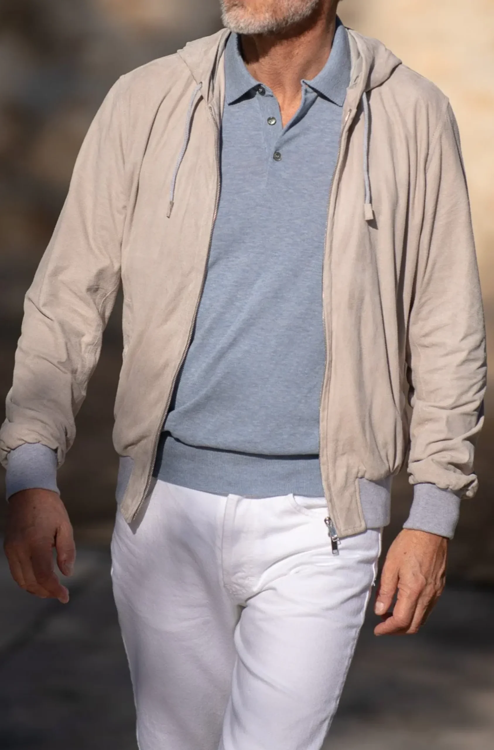 Pini Parma Stone Suede Hooded Bomber Jacket – Made In Italy Best Sale