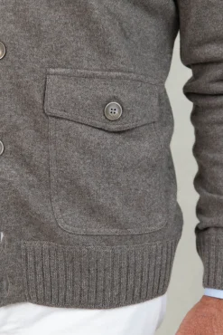 Pini Parma Taupe Cashmere Knitted Bomber – Made In Italy Discount