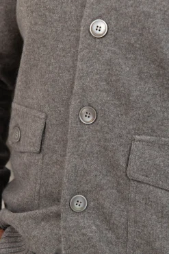 Pini Parma Taupe Cashmere Knitted Bomber – Made In Italy Discount