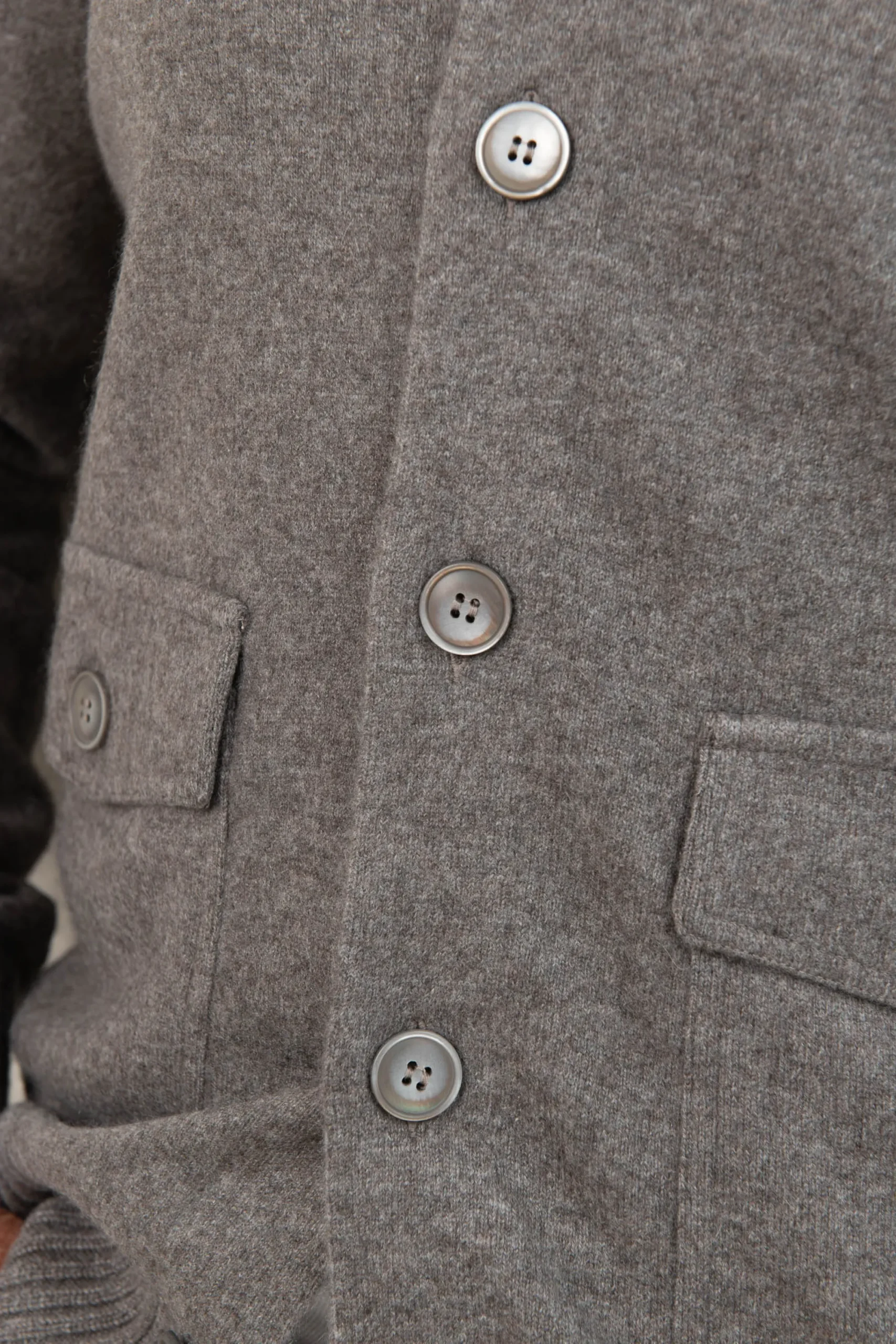 Pini Parma Taupe Cashmere Knitted Bomber – Made In Italy Discount