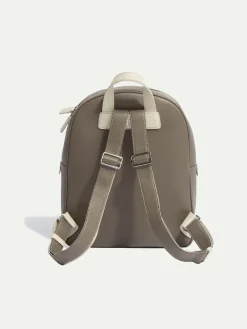 Pini Parma Taupe Leather Backpack - Made In Italy Sale