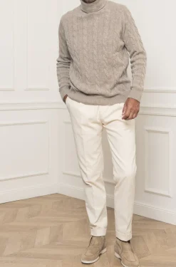 Pini Parma Taupe Turtleneck – Made In Italy New