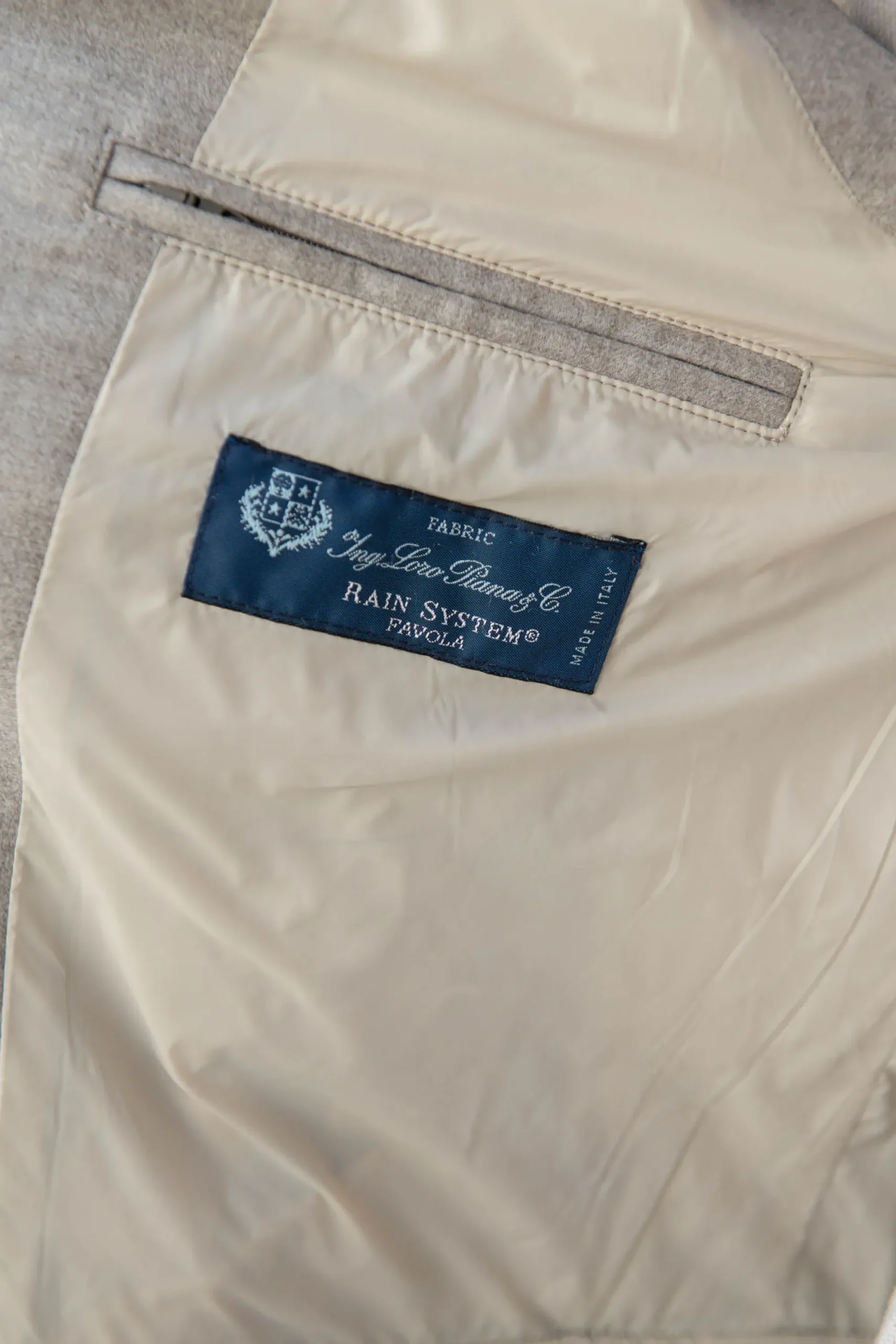 Pini Parma Taupe Vest With Zip In Loro Piana Wool With Rain System®– Made In Italy Best Sale