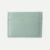 Pini Parma Verde Acqua Leather Card Holder - Made In Italy Clearance