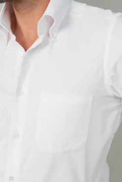 Pini Parma White Button Down Velvet Effect Shirt - Made In Italy Store