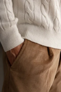 Pini Parma White Cable Knit Sweater – Made In Italy Discount
