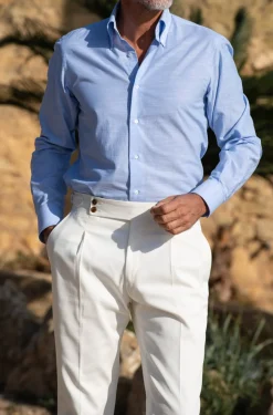 Pini Parma White Cotton Trousers