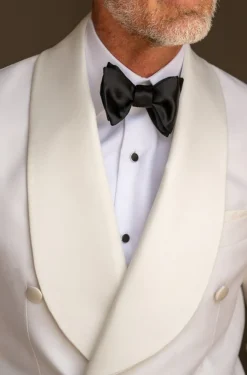 Pini Parma White Double Breasted Tuxedo Jacket - Made In Italy Best Sale