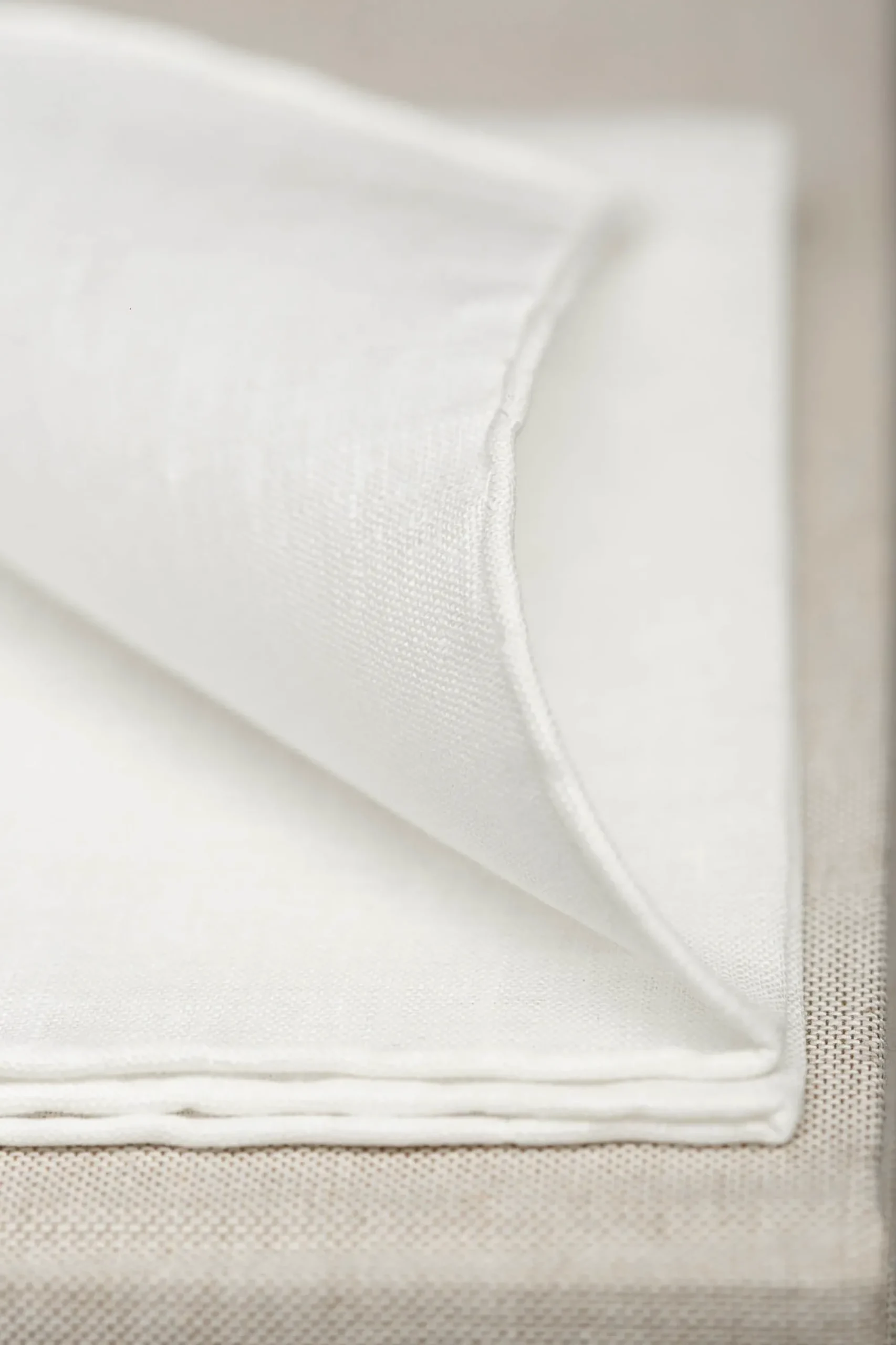 Pini Parma White Linen Pocket Square - Made In Italy Flash Sale