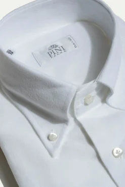 Pini Parma White Soft Touch Button Down Shirt - Made In Italy Cheap
